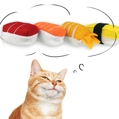 Nigiri Sushi Cat Toy Set with Catnip (4-pc)