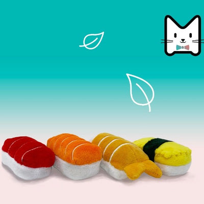 Nigiri Sushi Cat Toy Set with Catnip (4-pc)