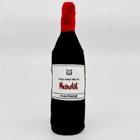 Munchiecat Meowlot Vineyard Bliss: Crinkle & Jingle Wine Bottle Catnip Toy (1-pc)